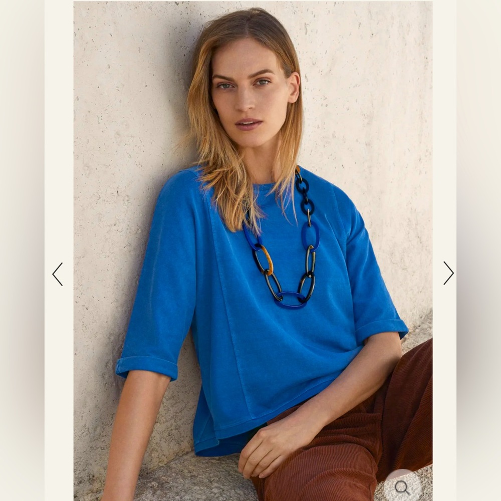 Poetry Fashion hemp & cotton Panelled Top in dusty lavender.